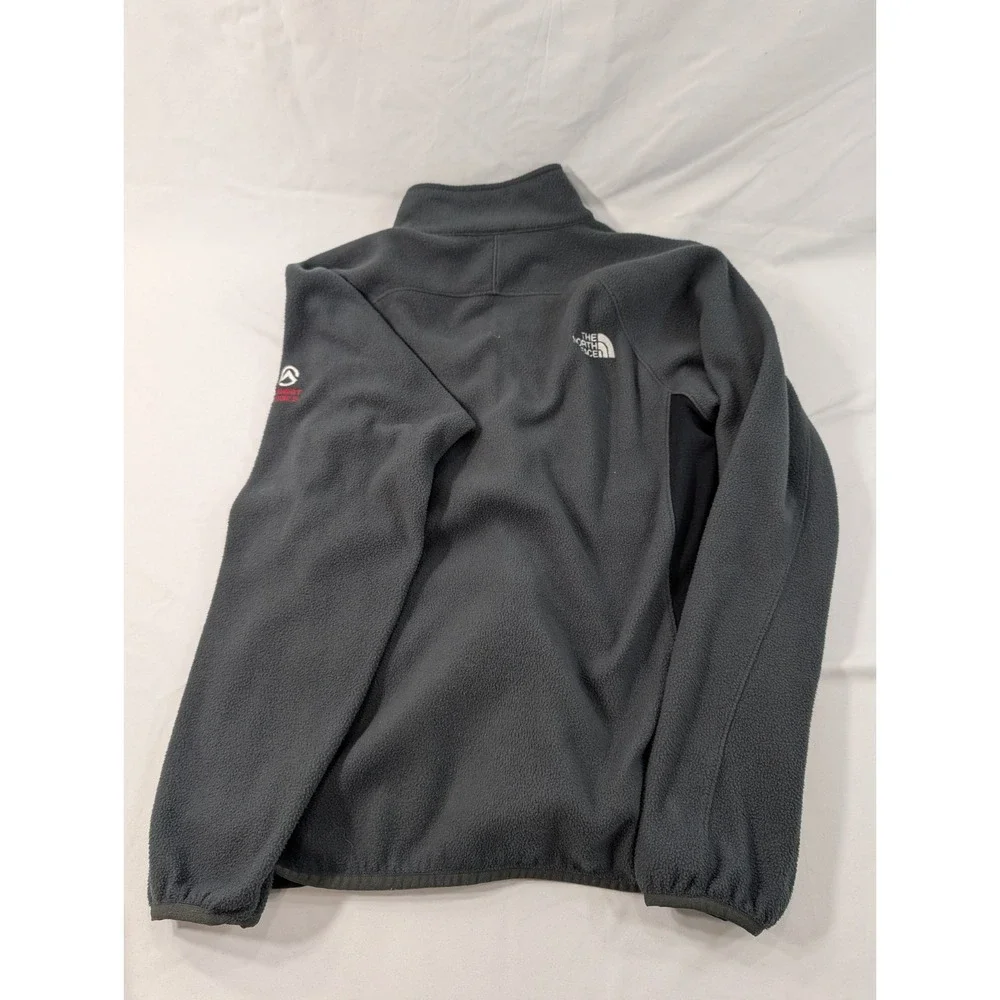 The North Face Summit Series Fleece Jacket Mens Medium Gray Red Full Zip Outdoor